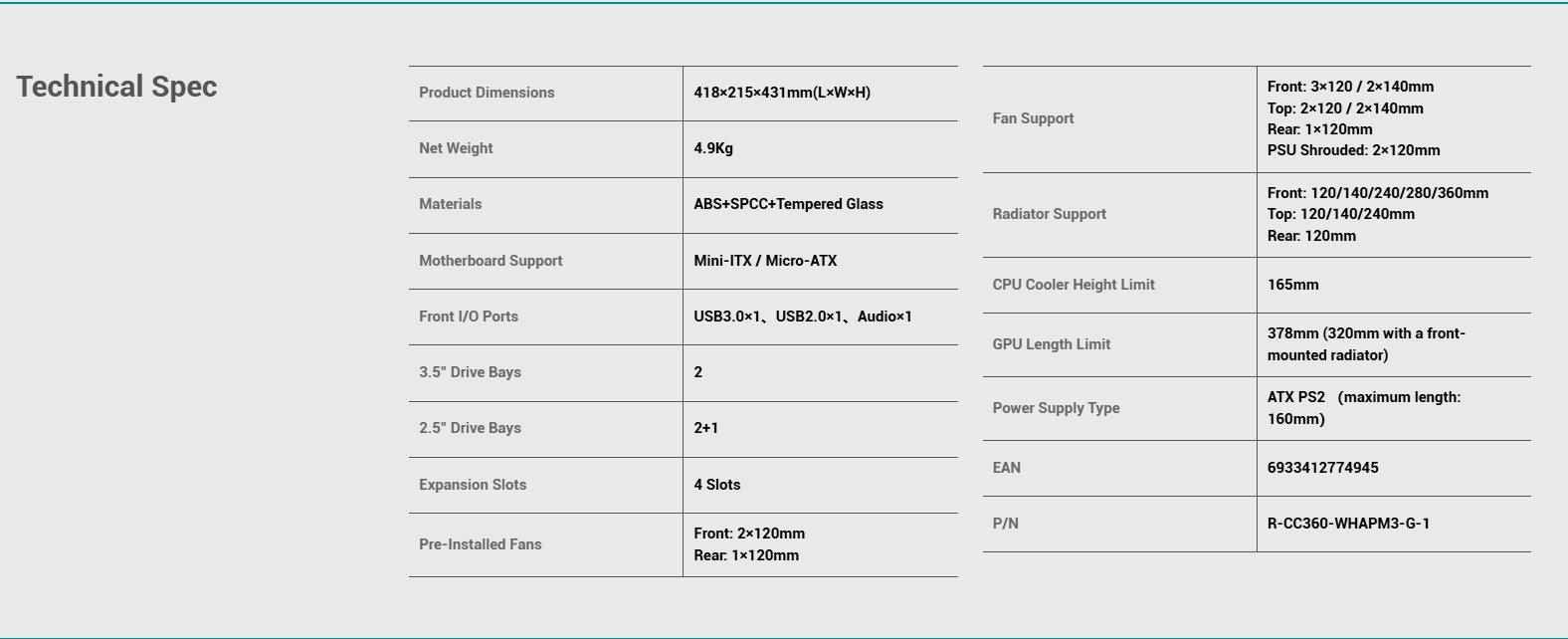 Deepcool CC360 ARGB Mid Tower