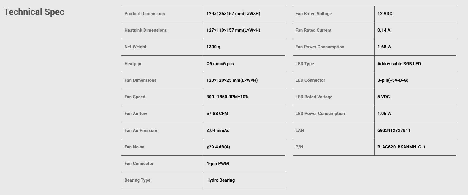 Deepcool AG620 ARGB CPU Air Cooler