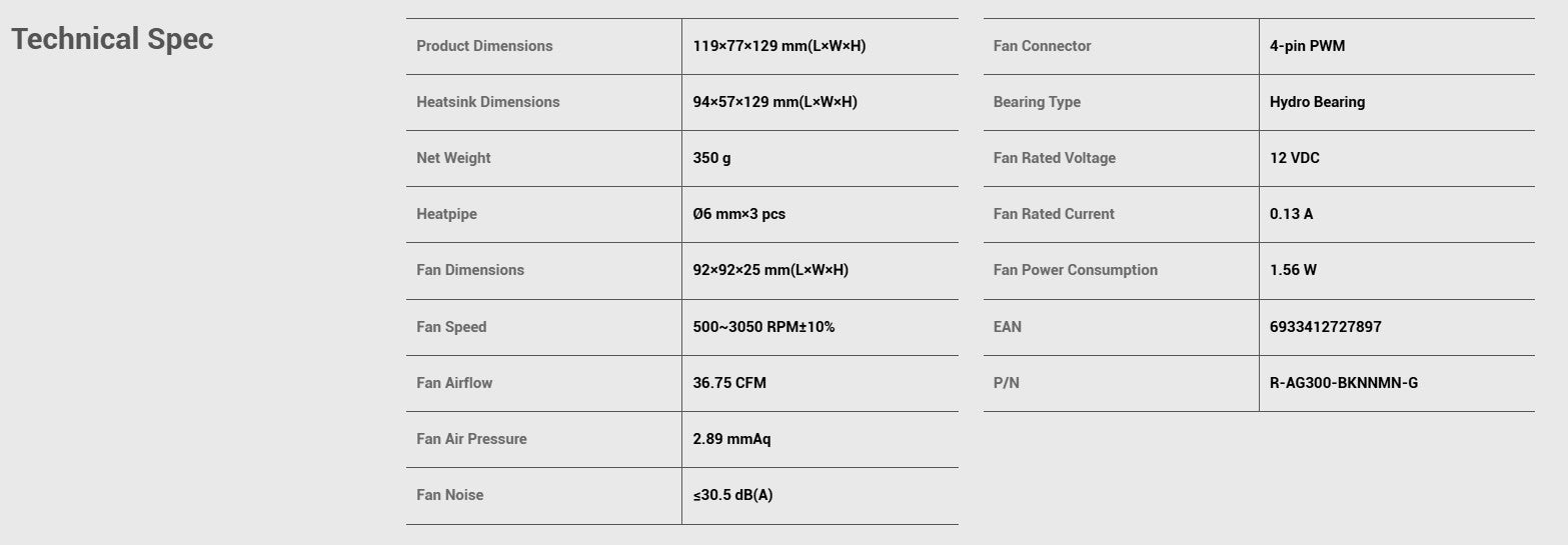 Deepcool AG300 CPU Air Cooler