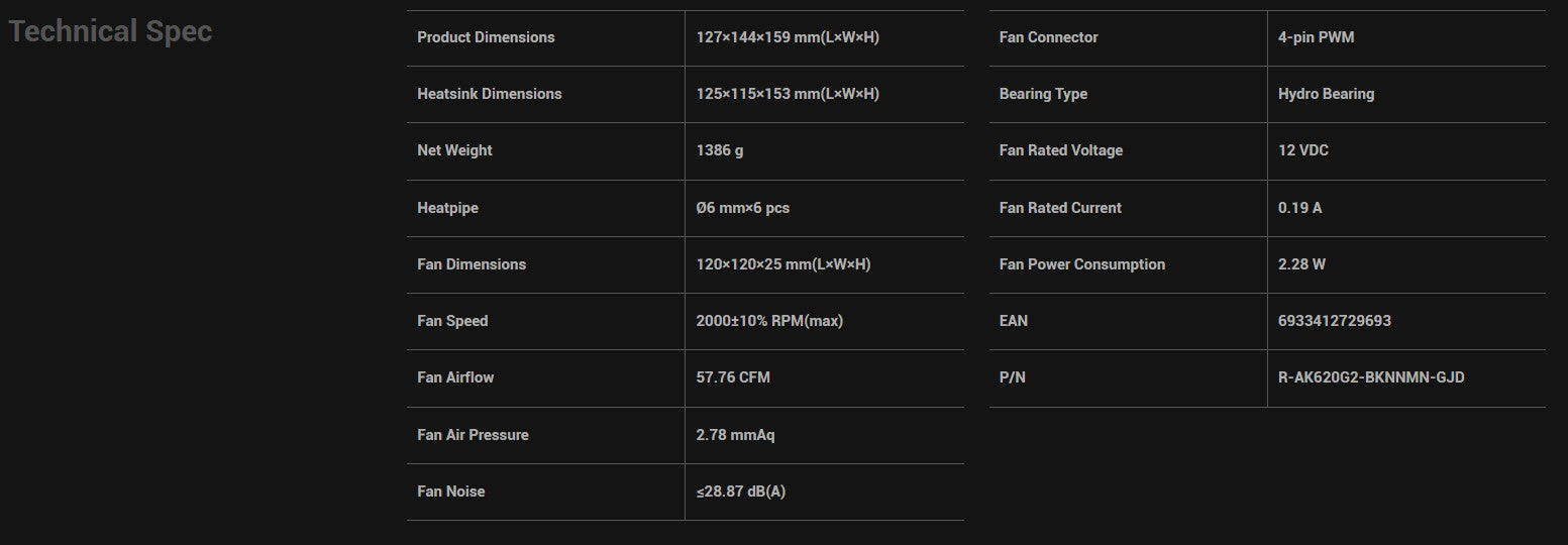 Deepcool AK620 G2 CPU Air Cooler