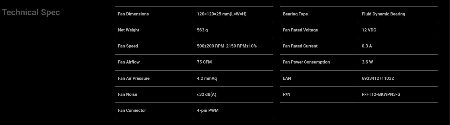 Deepcool FT12 120mm PWM Cabinet Fan (Triple Pack)