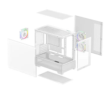 Deepcool CG380 3F Mid Tower Cabinet without PSU (White)