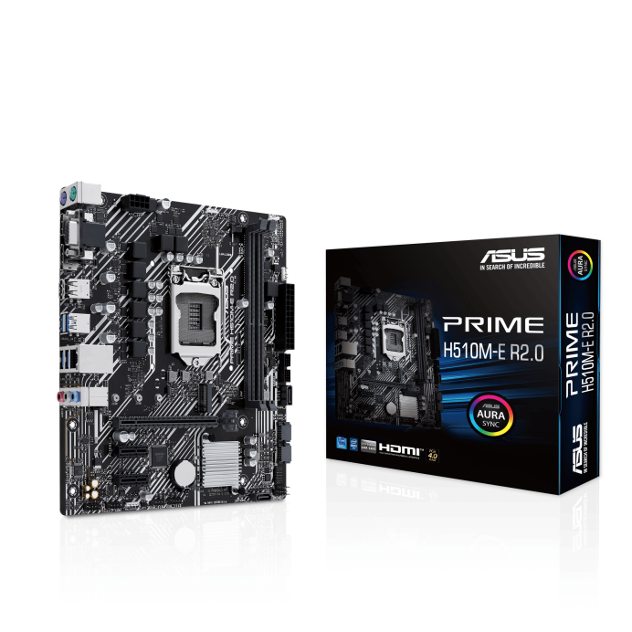 Asus Intel® H470 (LGA 1200) micro ATX motherboard with PCIe 4.0, 32Gbps M.2 slot, DisplayPort/ HDMI™/VGA, USB 3.2 Gen 1 ports, SATA 6 Gbps, AURA Addressable Gen 2 headers, AURA SYNC, Armoury Crate, Q-LED Core