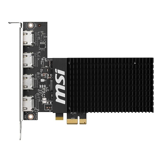 MSI GeForce GT 710 2GD3H 4HDMI Graphic Card - NVIDIA GeForce GT 710 GPU, 2GB DDR3 64-bit Memory, PCI Express Gen 2.0 x1 Interface, Upto 954 MHz