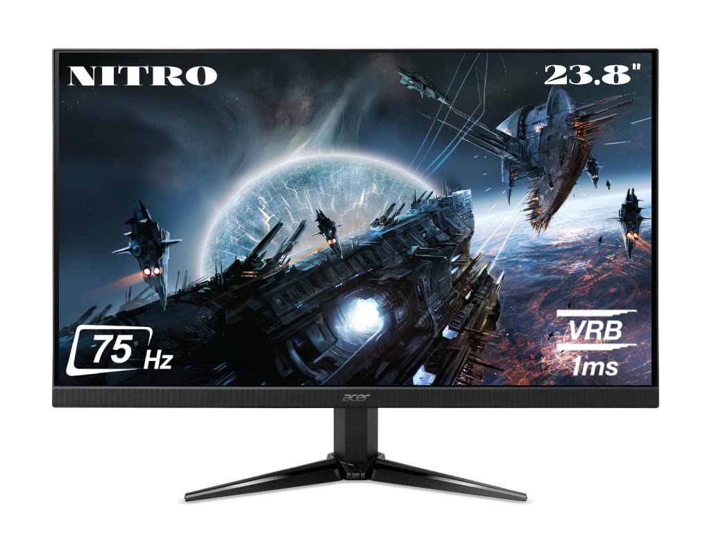 acer QG241Y 23.8 Inch (60.45 Cm) Full HD VA Panel Gaming LCD Monitor with LED Back Light I 75Hz Refresh Rate I 1 MS VRB Response Time I 2 X HDMI 1 X VGA I AMD Free Sync Technology I Black