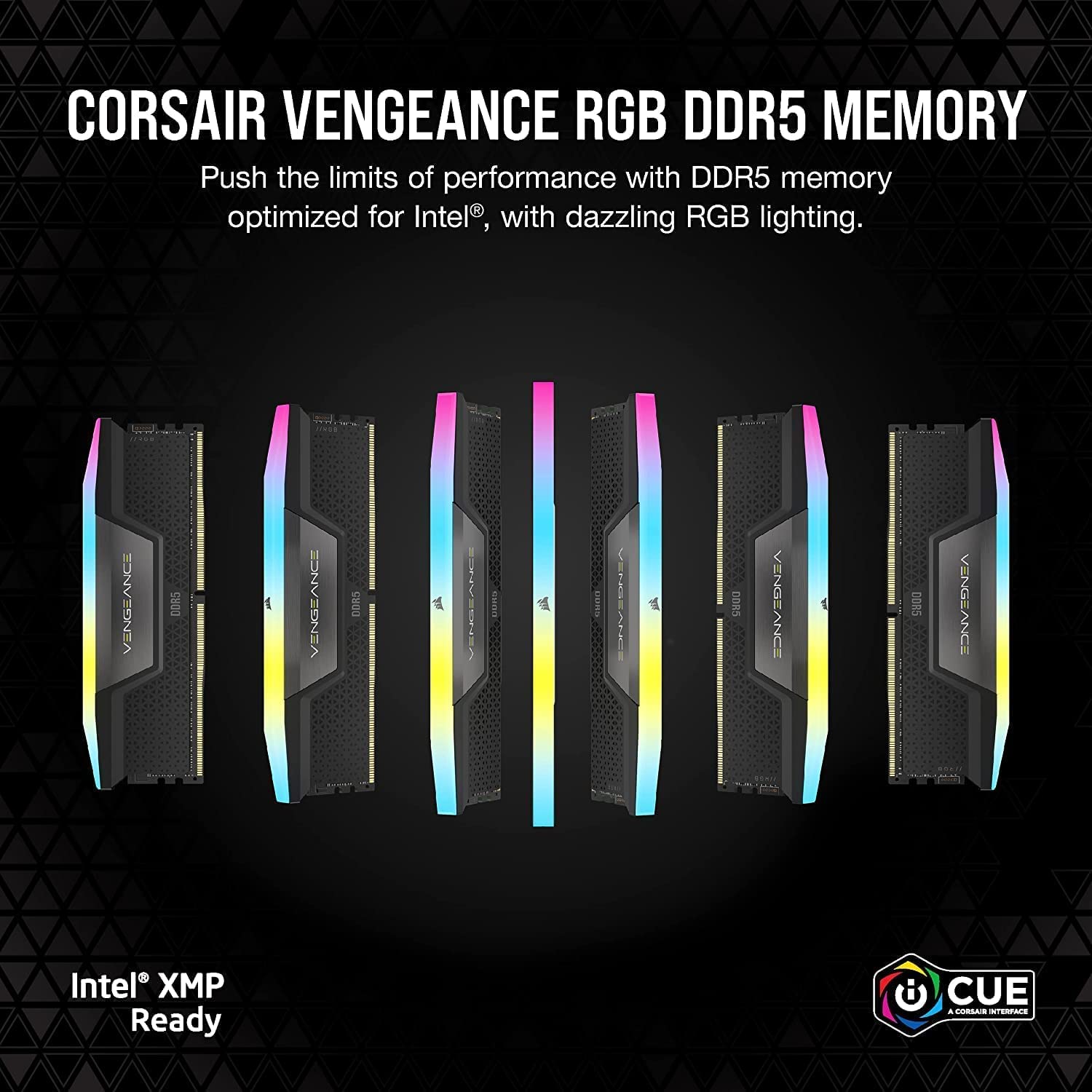 CORSAIR Vengeance RGB DDR5 32GB (2 x 16GB) Up to 6000MHz Intel RAM