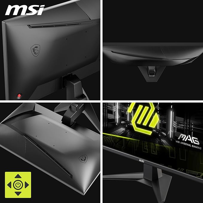 MSI MAG 255F E20 24.5-Inch FHD 1920x1080 Gaming Monitor, 200Hz, 0.5ms, HDR Ready, AMD FreeSync Premium, Eye Care, AI Vision, HDMI 2.0b, DP 1.2a, Frame-Less, Tilt Adjustable, Vesa Mount, Black