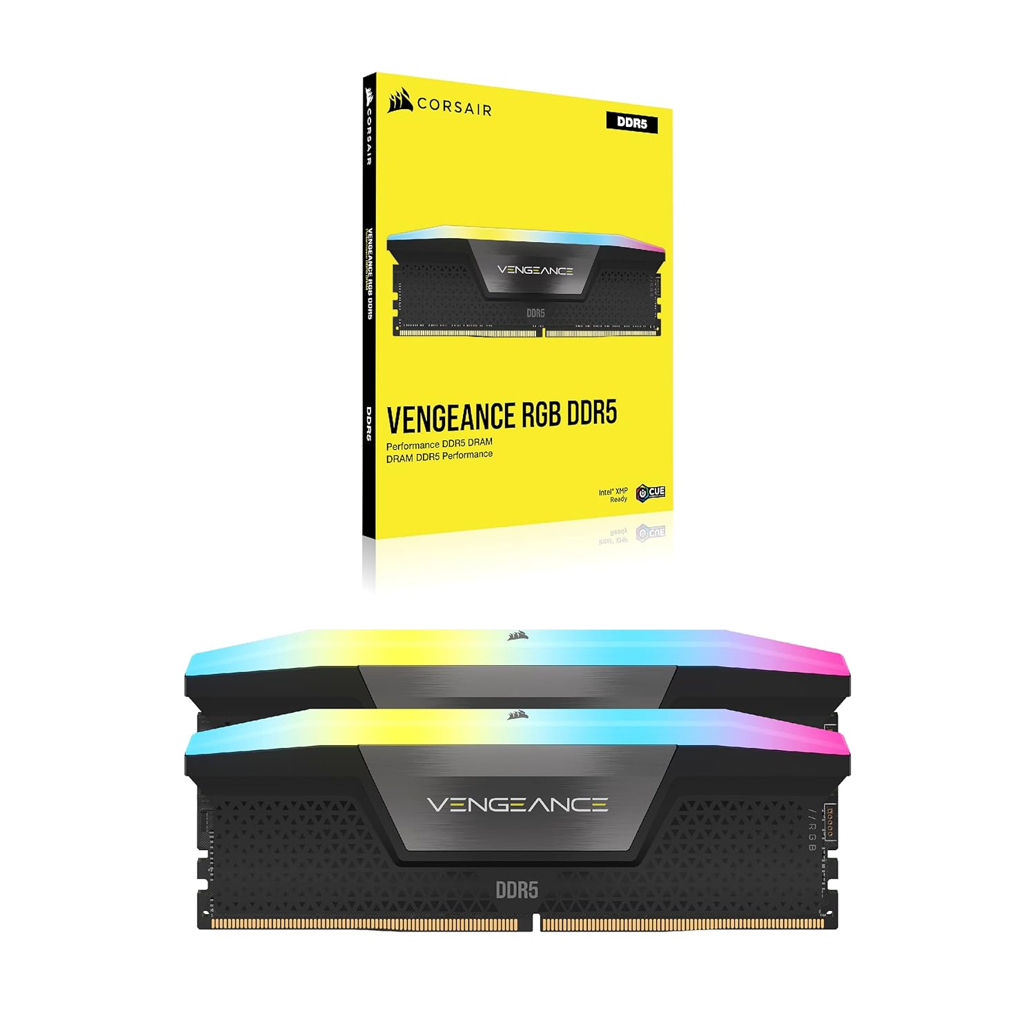CORSAIR Vengeance RGB DDR5 RAM 48GB (2x24GB) 5600MHz CL40 Intel XMP iCUE Compatible Computer Memory - Black (CMH48GX5M2B5600C40)