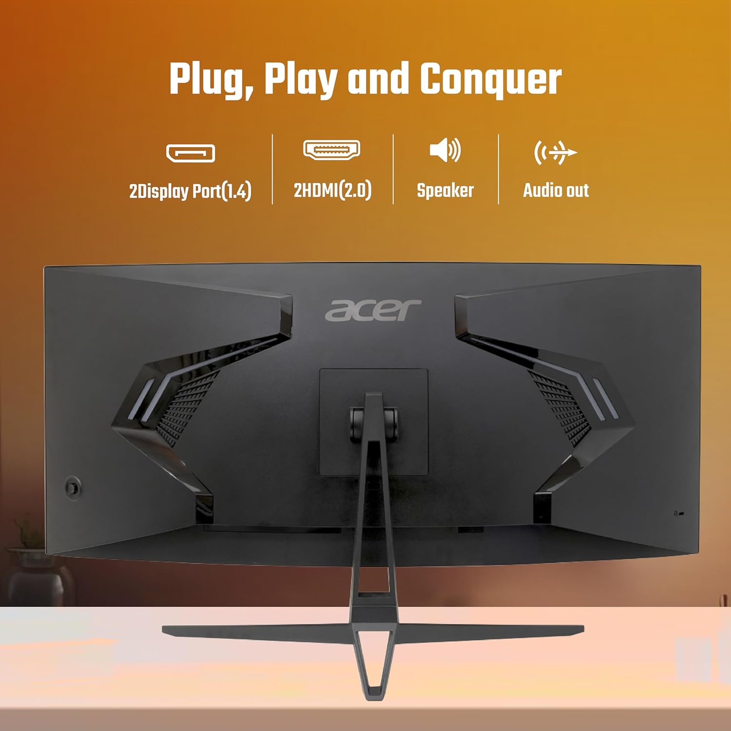 Acer ED343CUR J 34 Inch UWQHD (3440x1440) Pixels VA Panel 1000R Curved Backlight LED Monitor