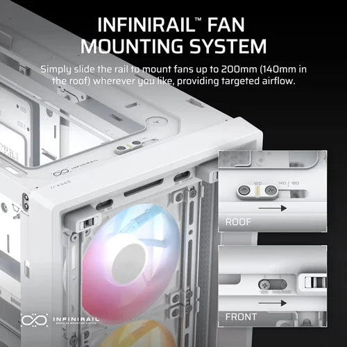 CORSAIR Frame 4000D RS ARGB White E-ATX Mid Tower Case