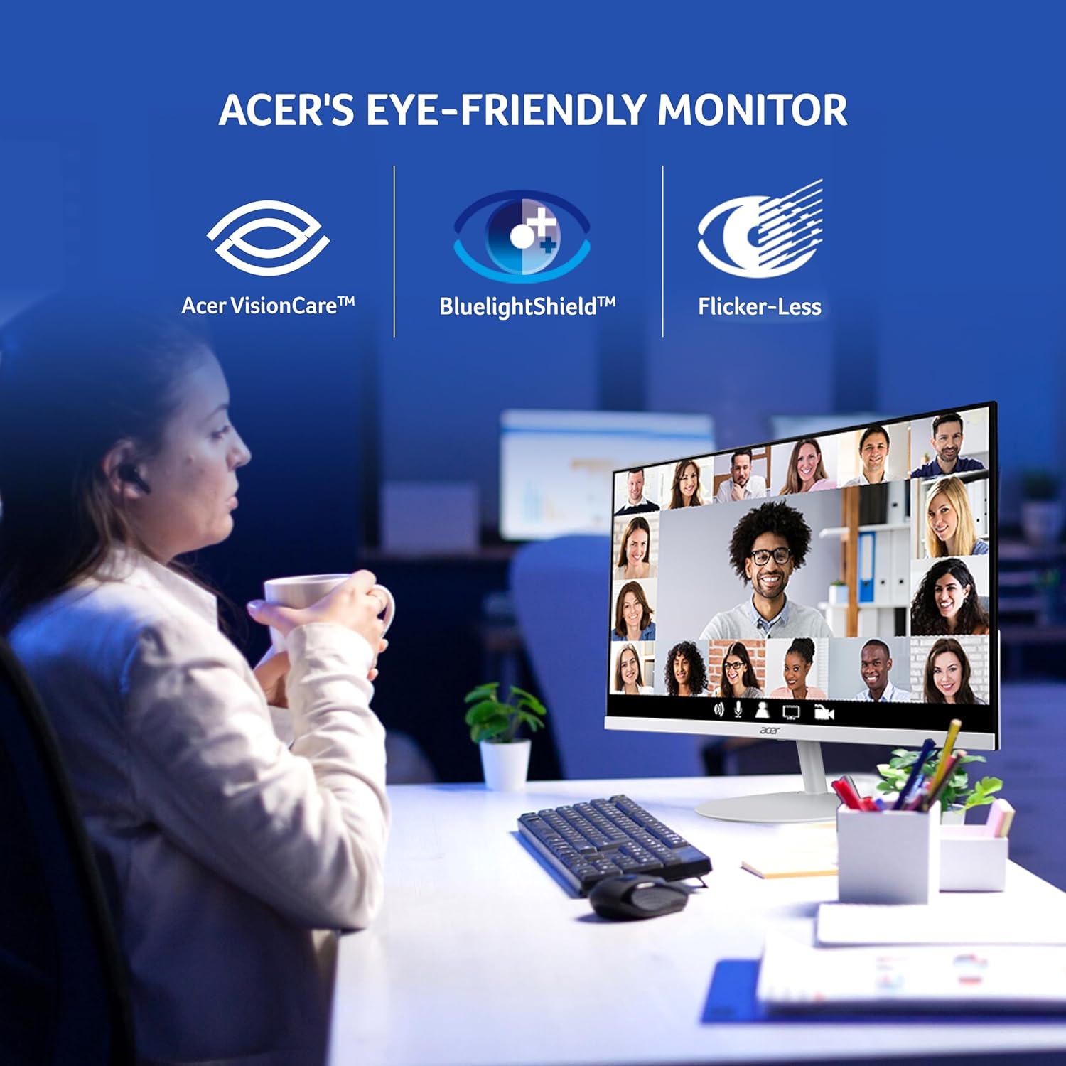 Acer SA322Q 31.5 Inch Full HD 1920x1080 IPS Ultra-Slim (7.2mm) Backlit LED Monitor
