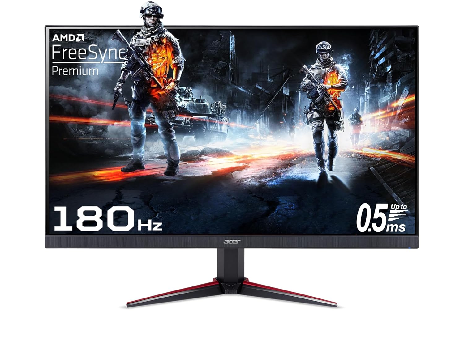 acer Nitro VG240Y M3 23.8 Inch IPS Full HD Gaming LCD Monitor with LED Backlight I AMD Freesync Premium I 0.5 MS Response, 180 Hz Refresh Rate I 2 x HDMI, 1 x DP I Stereo Speakers I HDR 10 I Black