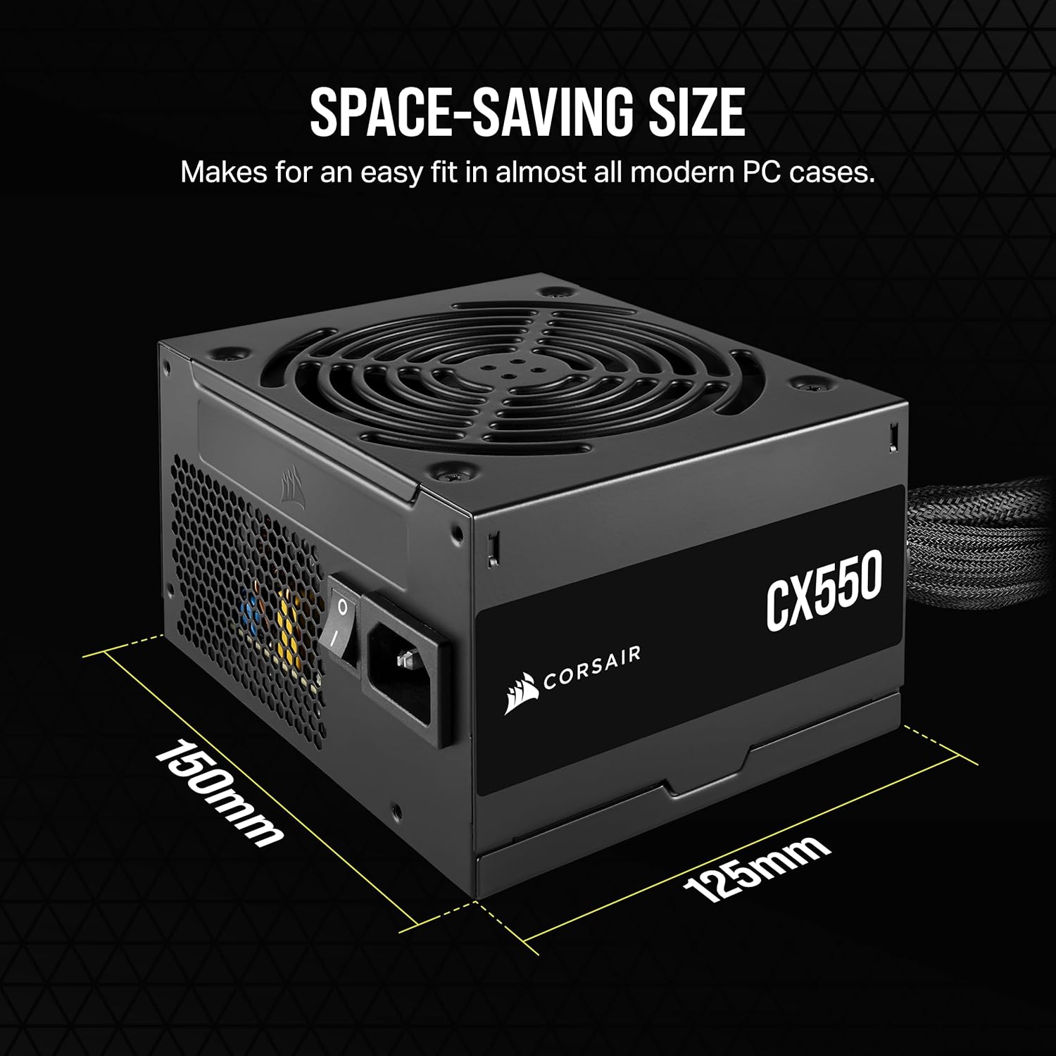 CORSAIR CX Series CX750 80 Plus Bronze ATX Power Supply, A 120mm thermally Controlled Low-Noise Cooling Fan, Compact 125mm-long casing,