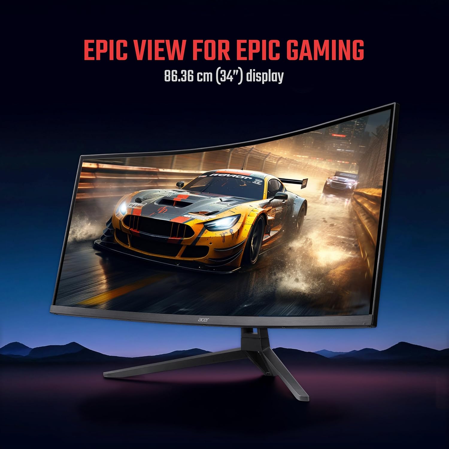 Acer Nitro ED343CUR X0 34 Inch UWQHD (3440×1440) 21:9 Curved Gaming Monitor