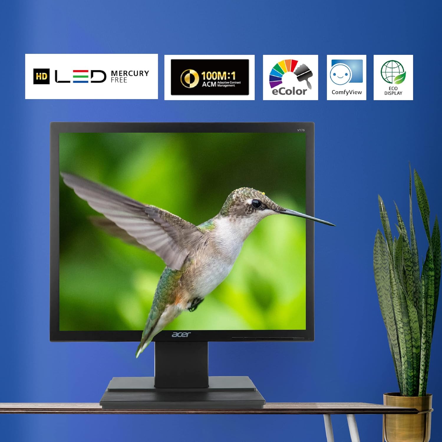 Acer V176L 17-inch(44cm) Square 1280 X 1024 (SXGA) Resolution LED Backlit Computer Monitor