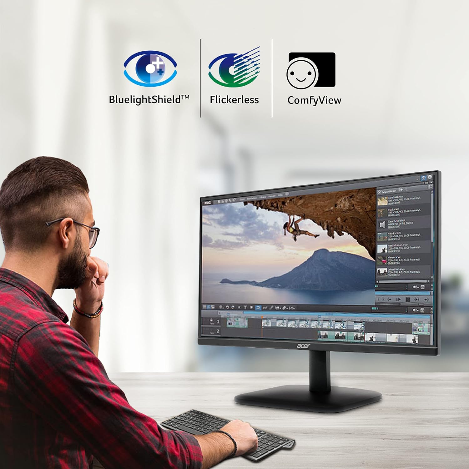 Acer EK220Q 21.5 Inch (54.61 cm) Full HD (1920x1080) Pixels VA Panel LCD Monitor