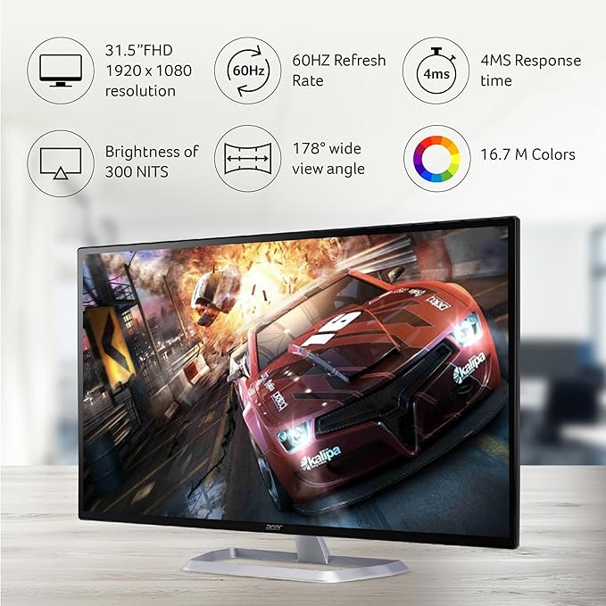 Acer EB321HQ 31.5 Inch (80.01 Cm) IPS Full HD Backlit LED LCD Monitor