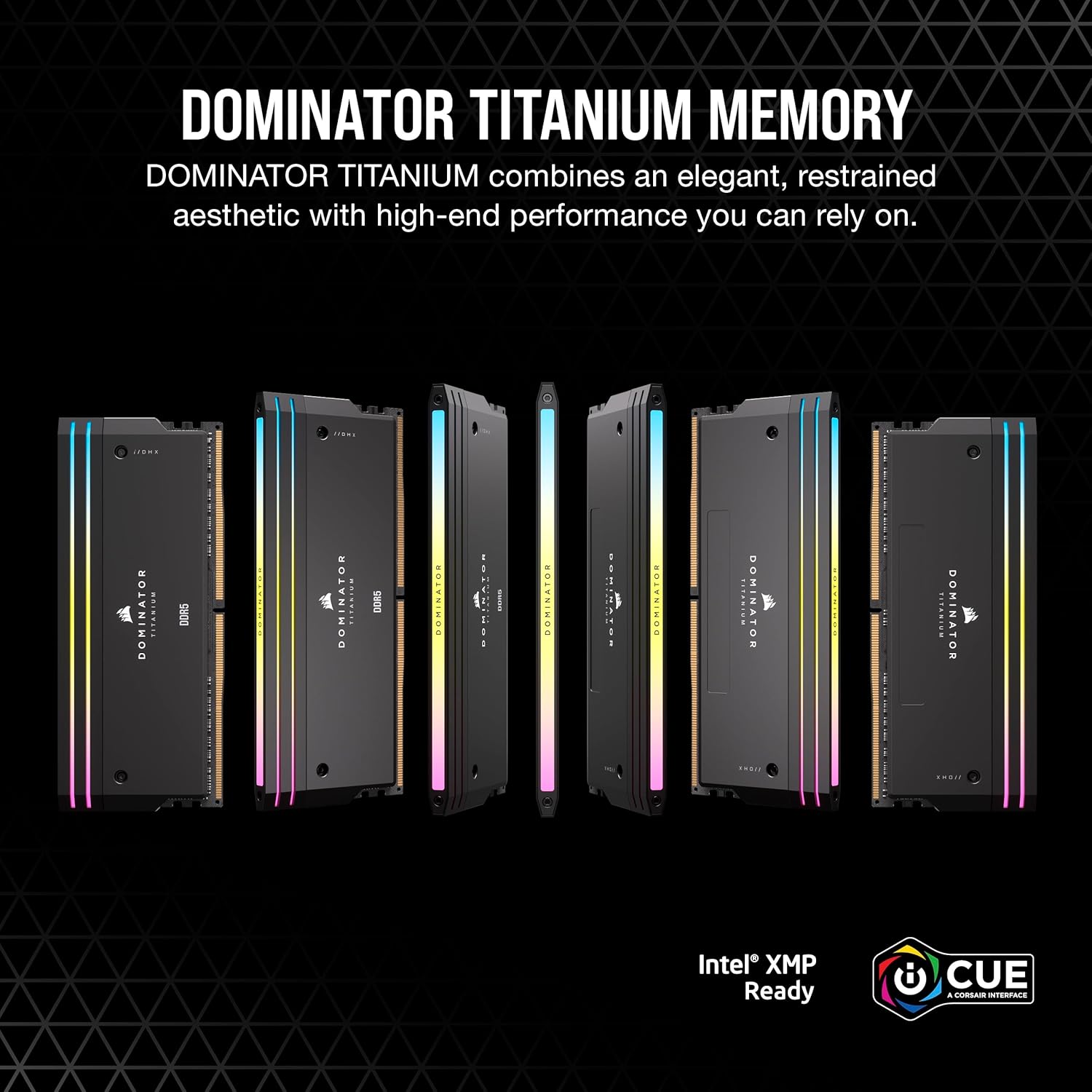 CORSAIR Dominator Titanium RGB DDR5 RAM 32GB (2x16GB) DDR5 6000MHz CL30 Intel XMP iCUE Compatible Computer Memory - Black (CMP32GX5M2B6000C30)