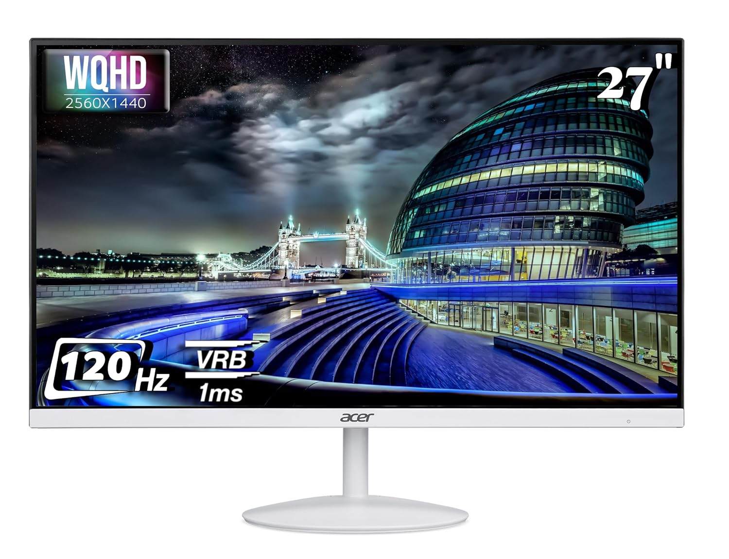 Acer SA272U G 27 Inch WQHD 2560 x 1440 IPS Backlit LED Monitor