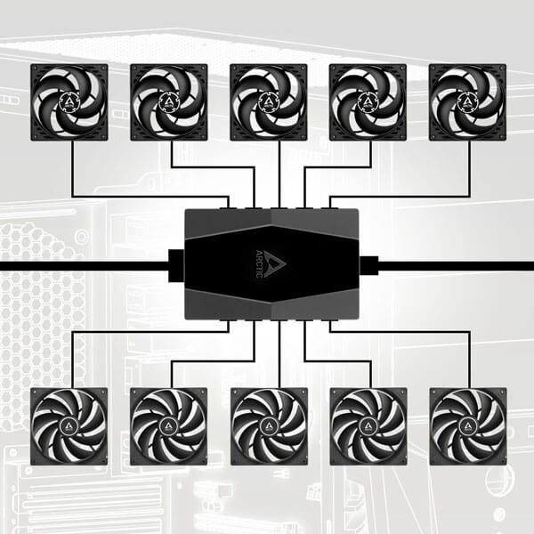 Arctic 10 Port PWM Cabinet Fan Hub with SATA Power