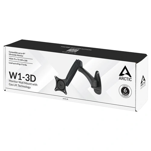 ARCTIC W1-3D Gas Spring Monitor Wall Mount (Black)