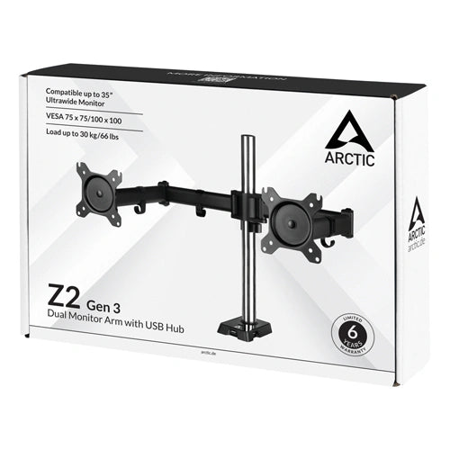ARCTIC Z2 Gen 3 Dual Arm Monitor Desk Mount (Black)