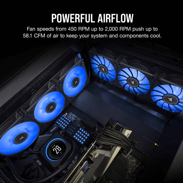 Corsair ML120 LED Elite 120mm Blue LED Cabinet Fan (Single Pack)