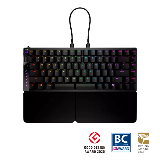 ASUS ROG Falcata Gaming Keyboard / 75% Layout Gaming Keyboard/Magnetic Switch/Rapid Trigger/Up to 8000 Hz/USB Wired / 2.4 GHz Radio/Bluetooth/Browser/Wrist Rest Included/Domestic
