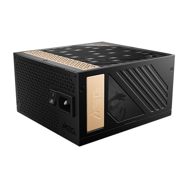 MSI MEG Ai1300P PCIE5 Power Supply Unit, UK Plug - 1300W, 80 Plus Platinum, Fully Modular ATX 3.0, PCIe 5.0 GPU Support, Japanese Capacitors, Gaming Intelligence, Sleeved Cables