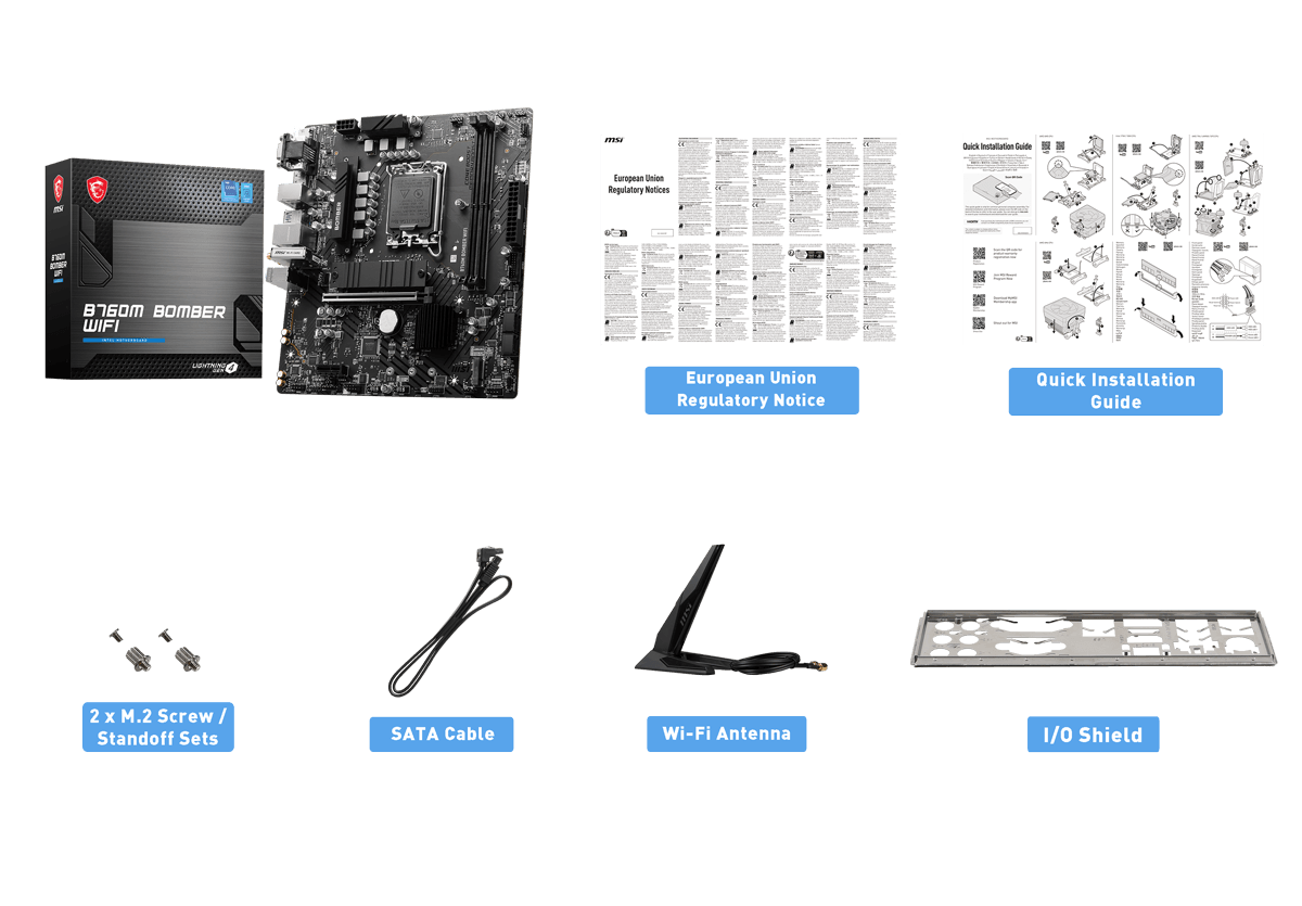 MSI B760M Bomber WiFi Motherboard
