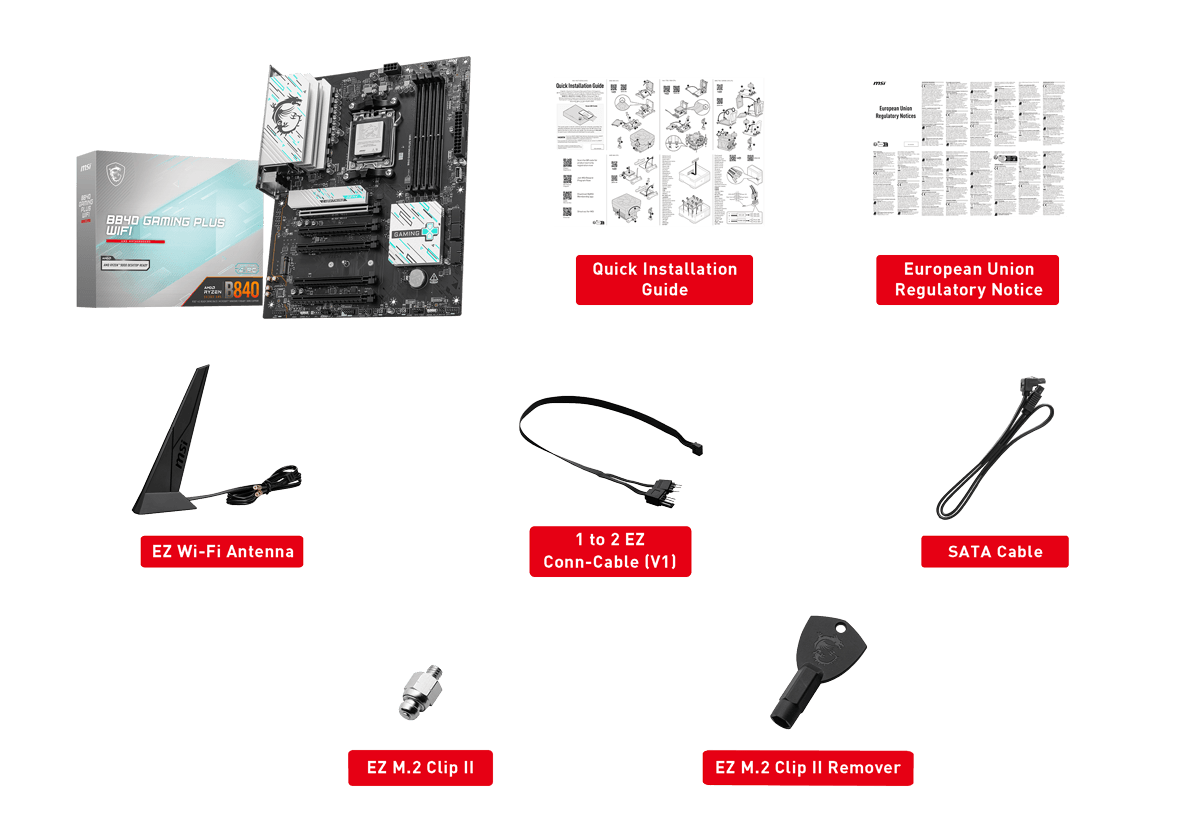 MSI B840 Gaming Plus WiFi Motherboard