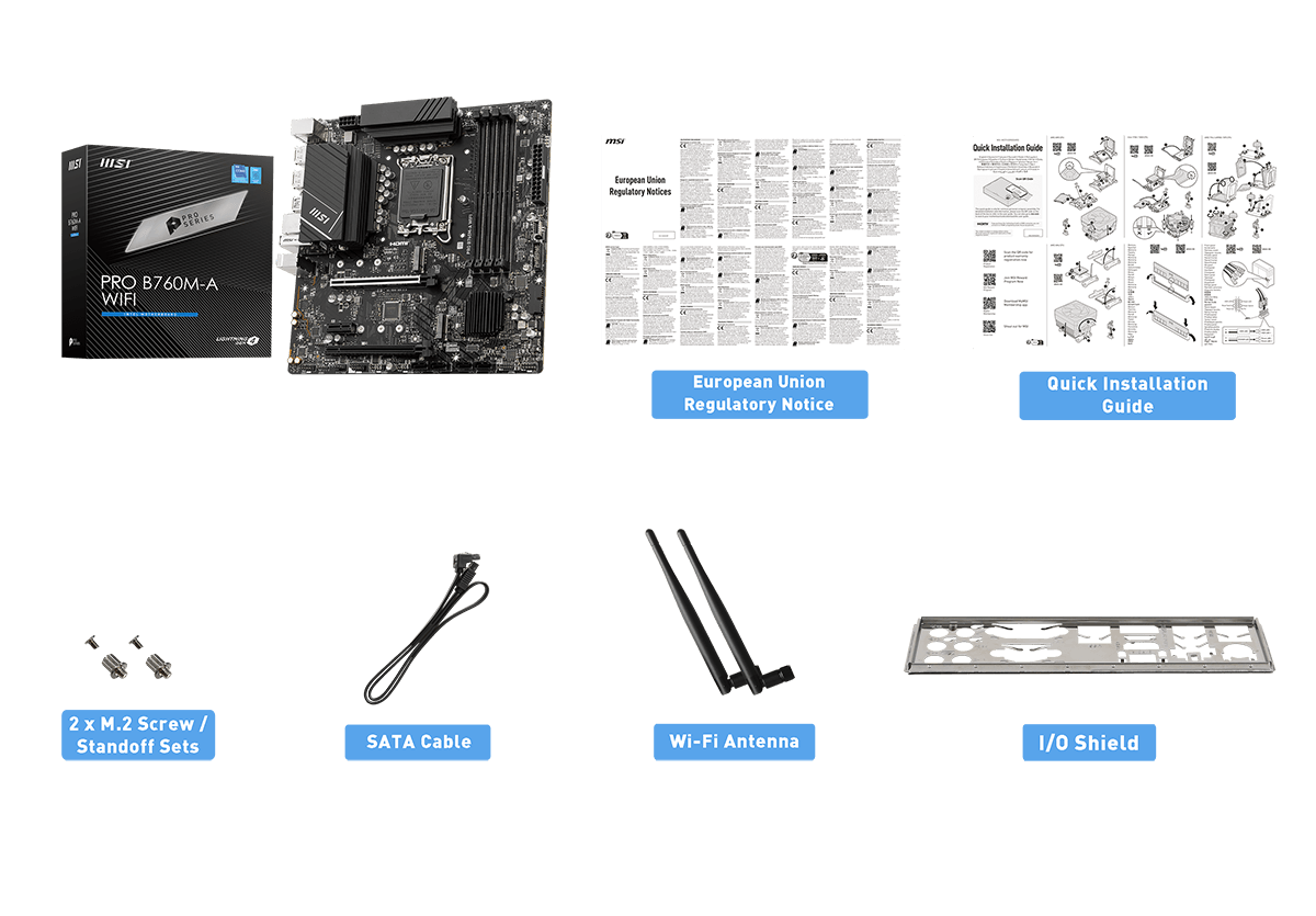 MSI PRO B760M-A WiFi ProSeries Motherboard