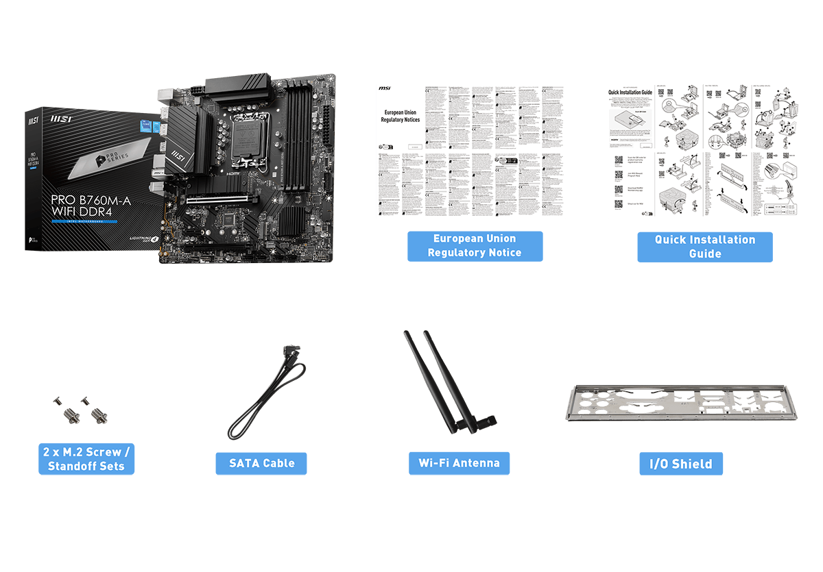 MSI PRO B760M-A WiFi ProSeries Motherboard