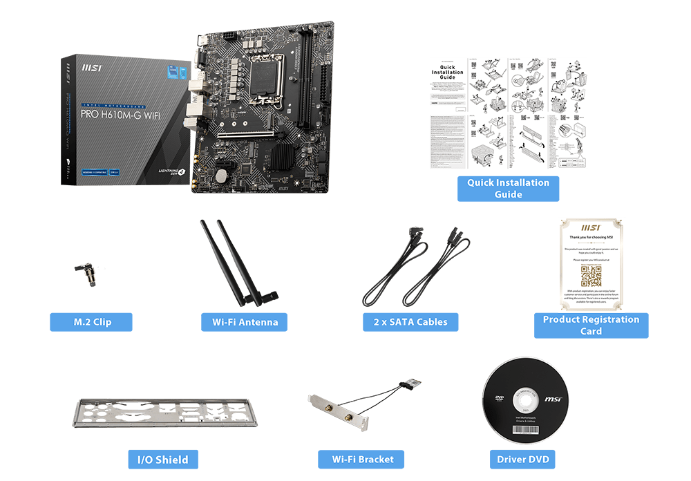 MSI PRO H610M-G WiFi Motherboard