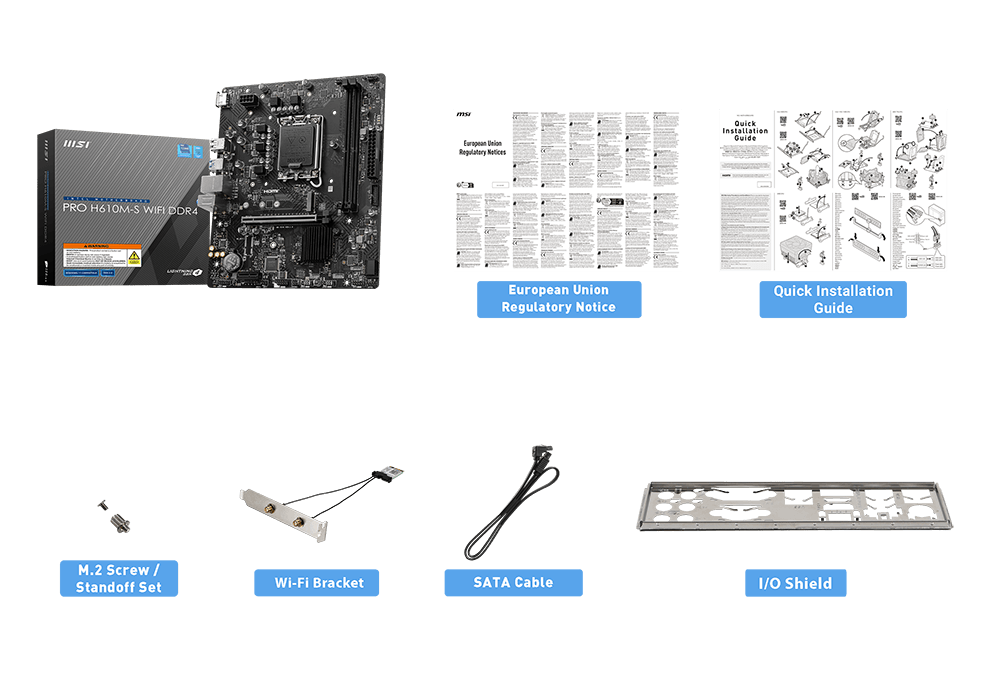 MSI PRO H610M-S WiFi DDR4 Motherboard