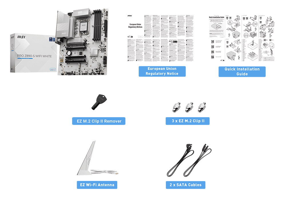 MSI PRO Z890-S WiFi Gaming Motherboard White
