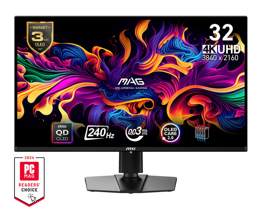 MSI MAG 321UPX QD-OLED 31.5 Inch 4K UHD Flat Gaming Monitor