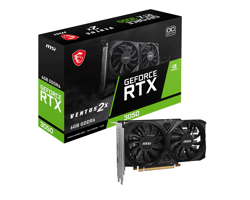 MSI GeForce RTX 3050 Ventus 2X E 6G OC PCI_E Graphic Card