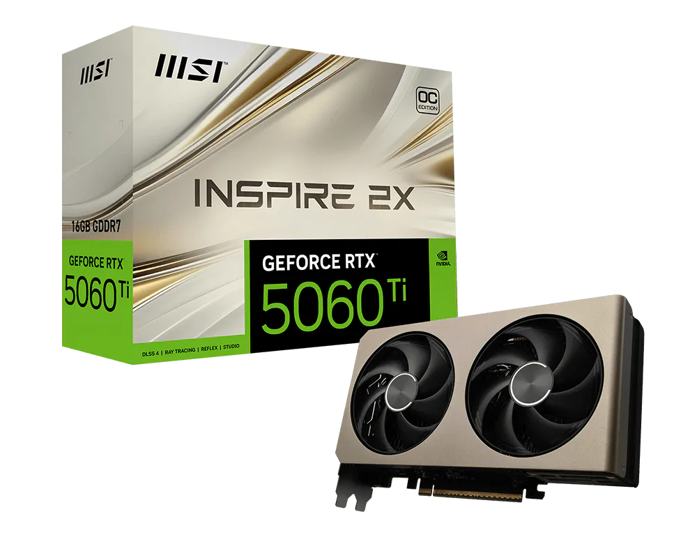MSI GeForce RTX 5060 Ti 16G Inspire 2X OC Graphic Card