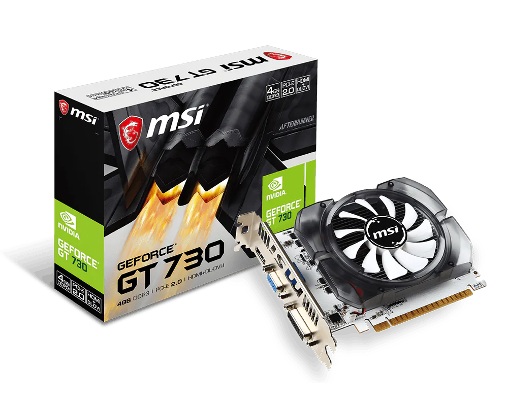 MSI N730-4GD3V2 Graphics Card - 4GB DDR3, PCI Express Gen 2, 128-bit, DVI, D-Sub, HDMI 1.4a