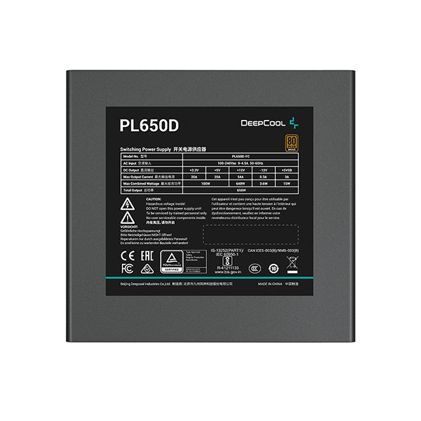 DeepCool PL650D ATX 3.0 650 Watt 80 Plus Bronze SMPS