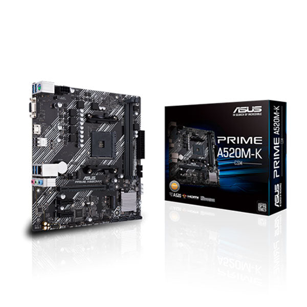 ASUS Prime A520M-K (AMD AM4 DDR4 Micro-ATX Motherboard)