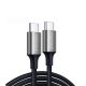 Coconut C17 USB C To USB Type C 60W High Speed 3A Charge Cable Nylon Braided Charging Wire for USB C Devices, Smartphones, Laptops (1M/3.3ft) - Black - Easy to Carry