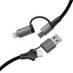 Coconut C21 4 in 1 Cable 60W PD USB to Lightning, USB to Type-C, Type-C to Lightning & Type C to Type-C Sync and Charge Nylon Braided Fast Charging Cable Compatible with iPhone 12, 1M