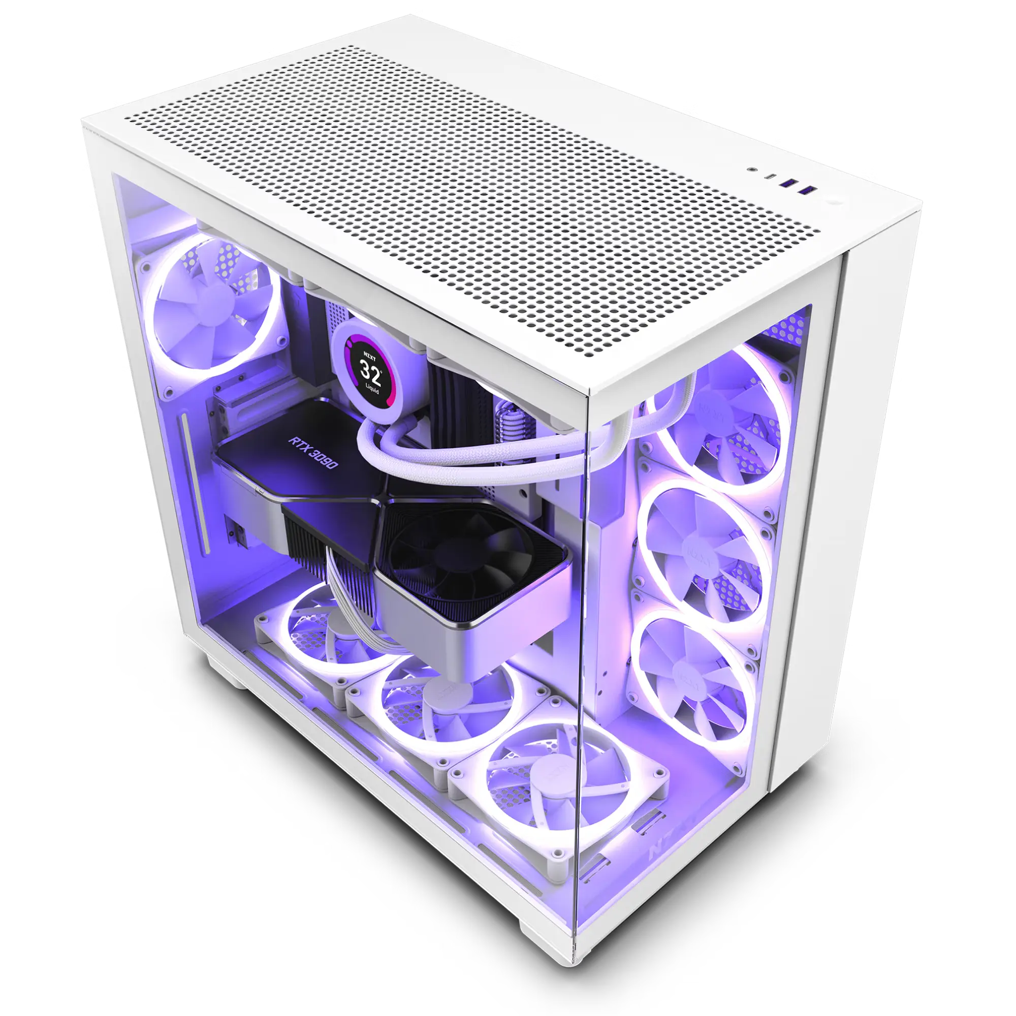 NZXT CHASSIS H Series H9 Flow Edition AT Mid Tower Chassis All White(CM ...